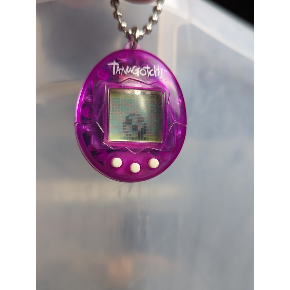 Vintage Bandai Tamagotchi Gen 1 P1 Translucent Clear Purple Tested